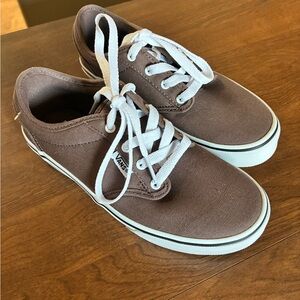 Vans Chocolate Canvas Shoes with White Accents